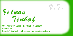 vilmos tinhof business card